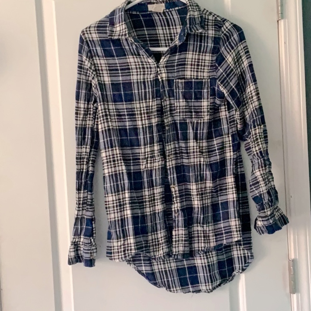 Blue and white flannel